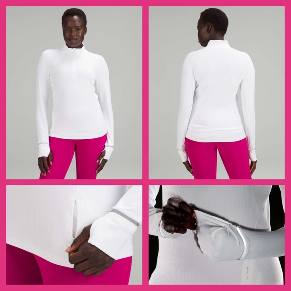 Lululemon Its Rulu Run Ribbed Half Zip in White (size 4)